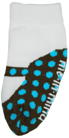Mary Jane Polka Dot Turquoise Baby Socks