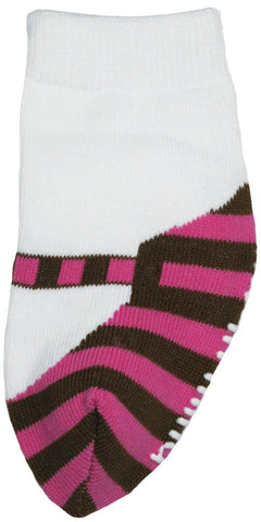 Mary Jane Striped Baby Socks in Pink Brown