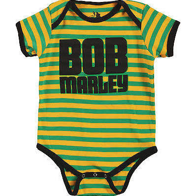 Bob Marley Striped Baby Bodysuit