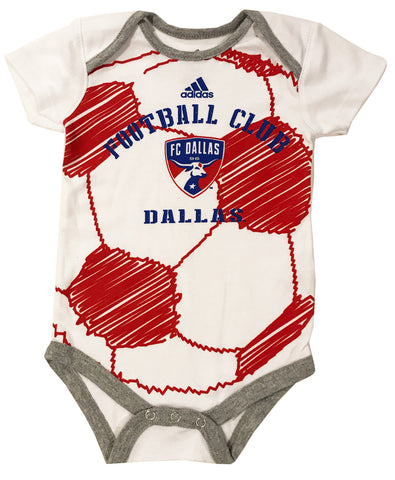 MLS Football Club Dallas Soccer Ball Baby Bodysuit
