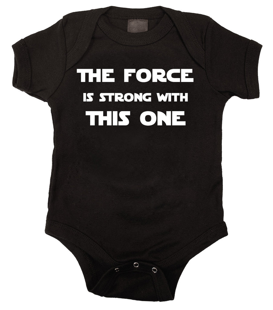 The Force is Strong Black Baby Bodysuit