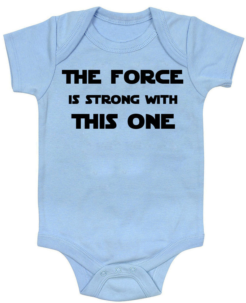 The Force is Strong Blue Baby Bodysuit