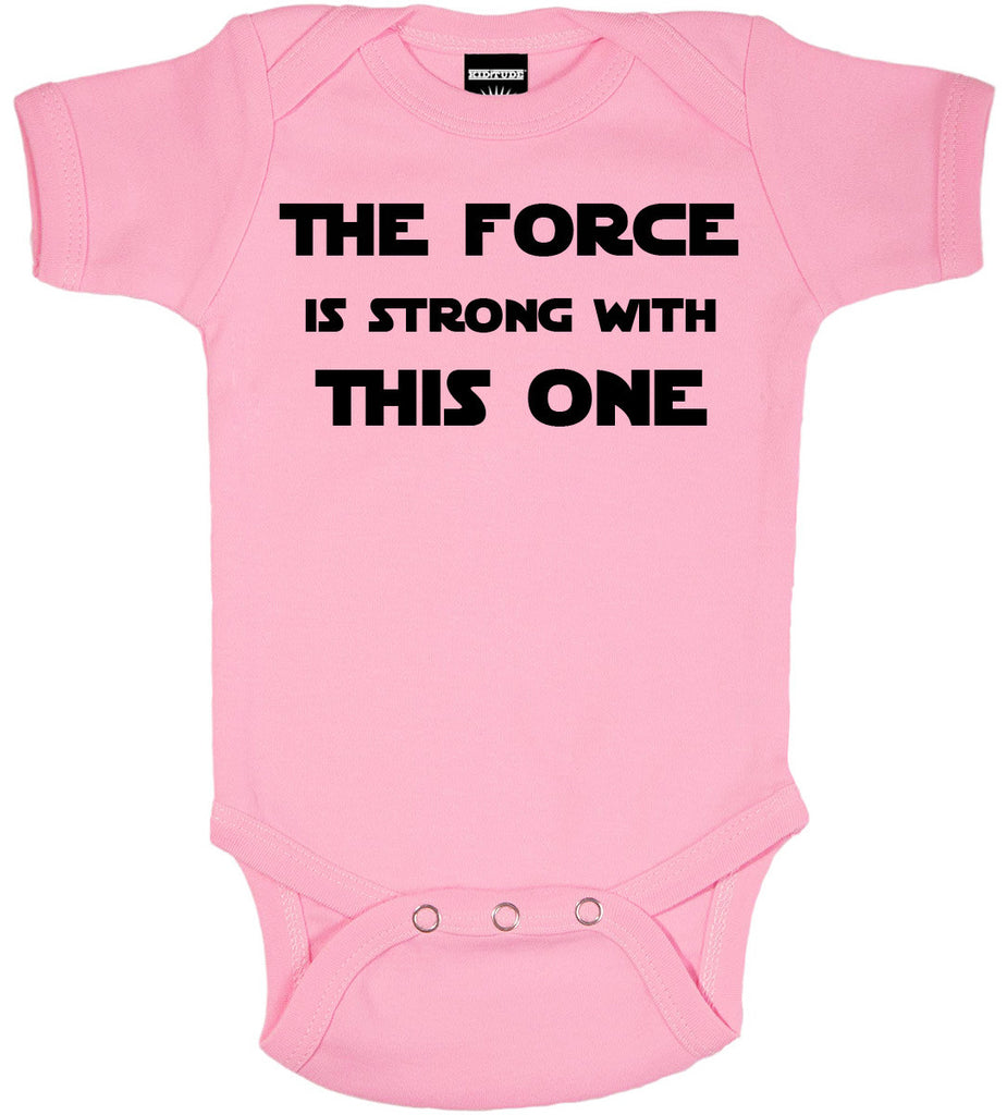 The Force is Strong Pink Baby Bodysuit